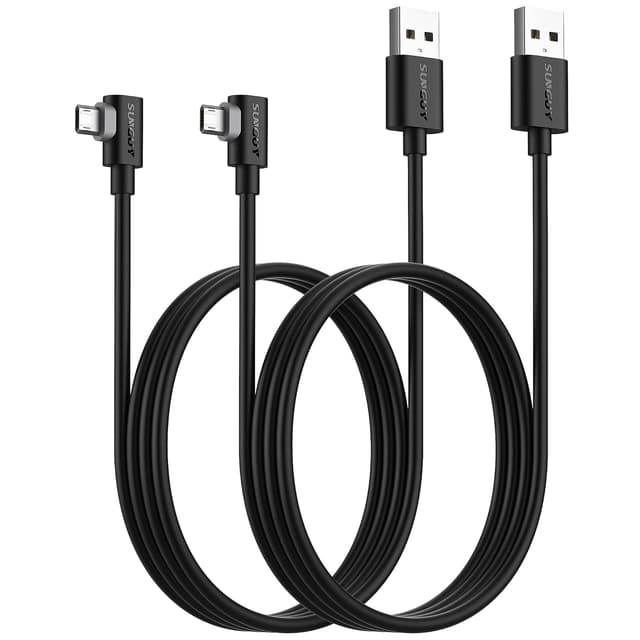 Detalle de SUNGUY Câble Micro USB 90° (2 pièces, 1 m, 3 A) avec connecteur double face