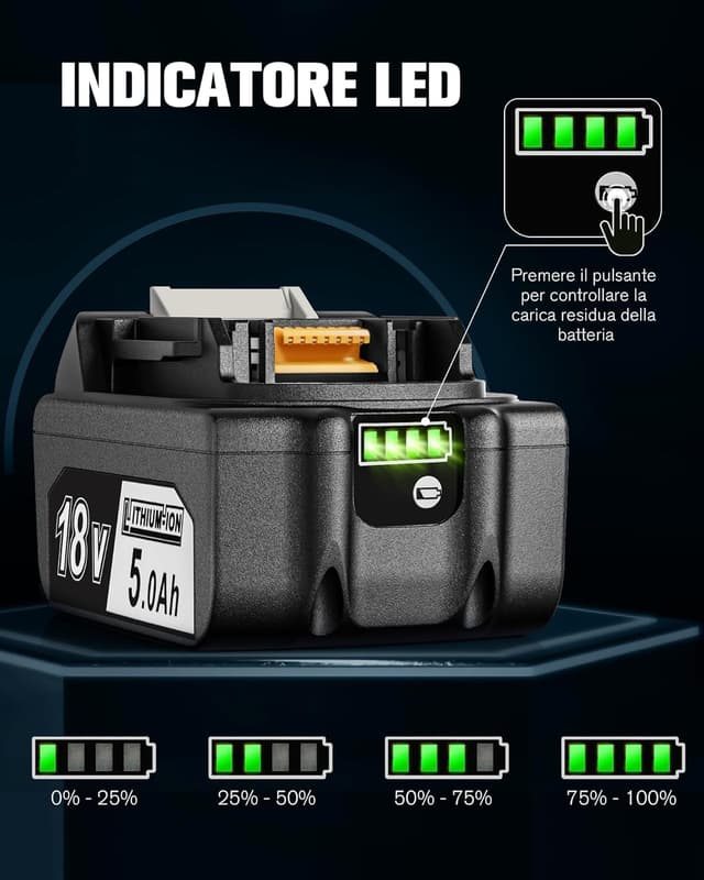 Thumbnail 4 de Quantrex 18V 5,0Ah batteria di ricambio per utensili cordless
