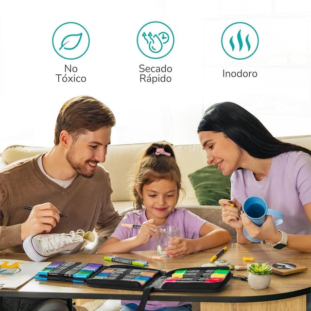 Thumbnail 3 de Zenacolor Rotuladores Acrílicos Doble Punta - 48 Colores 🎨