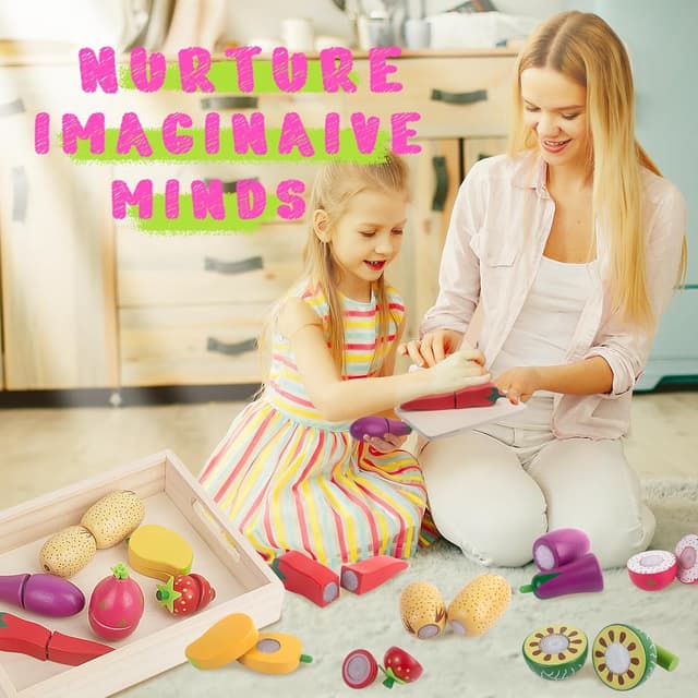 Thumbnail 2 de Fruits et Legumes Jouets en Bois 10 pièces