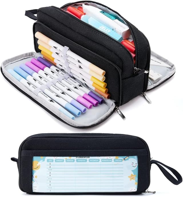 Detalle de KALIDI Federmäppchen 3 Fächer, 21 cm