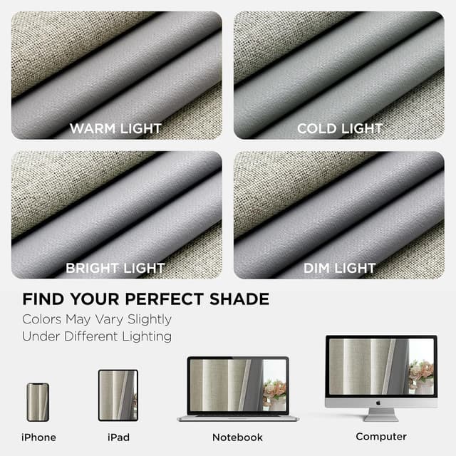 Detalle de Joydeco Blackout thermal curtains 55x94 inch