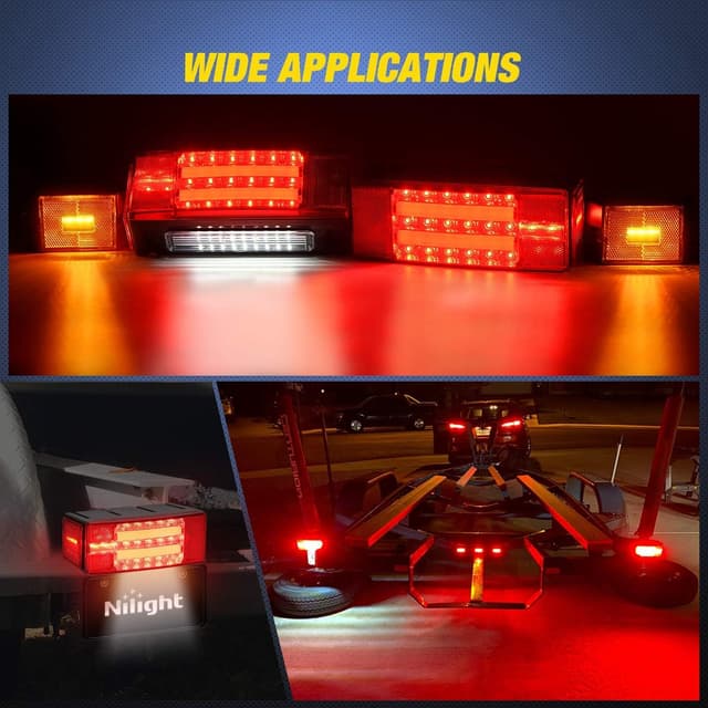 Thumbnail 6 de Nilight TL-40 2PCS Rectangular LED Trailer Light Kit with Halo Glow (12V, IP68 Submersible)