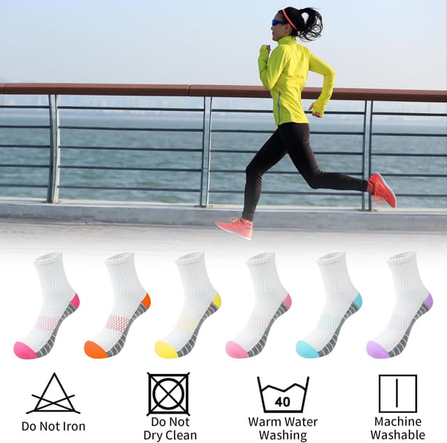 Detalle de Chalier Finery Womens Trainer Socks – cushioned, breathable walking and sports support socks