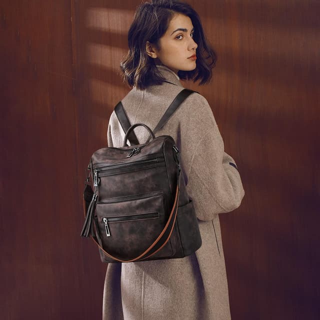 Detalle de Shrrie Backpack Purse for Women – Convertible faux leather travel backpack & shoulder bag