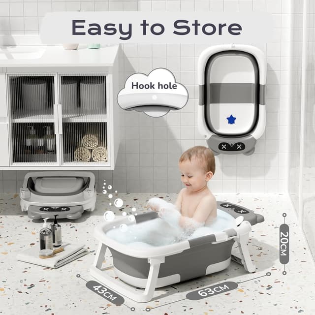 Thumbnail 3 de COOSEYA Baby Bath Tub Foldable 0-18 Months