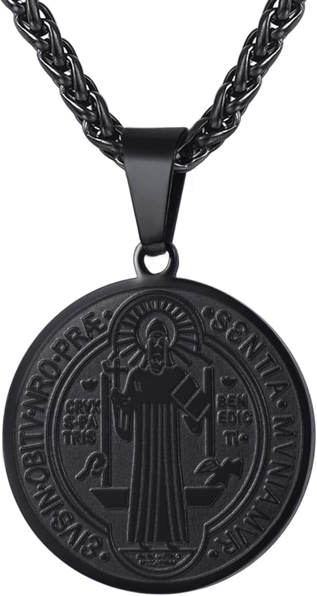 Detalle de U7 Collana Medaglia San Benedetto in Acciaio 50+5 cm