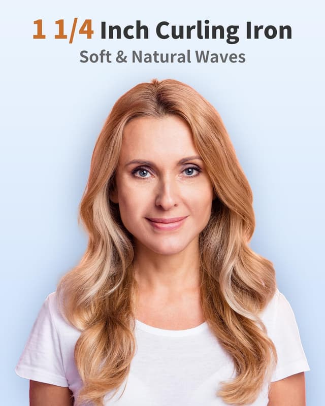 Thumbnail 1 de 1.25 Inch Ceramic Curling Wand (Long Barrel) — Dual Voltage Wand Iron for Medium to Long Hair