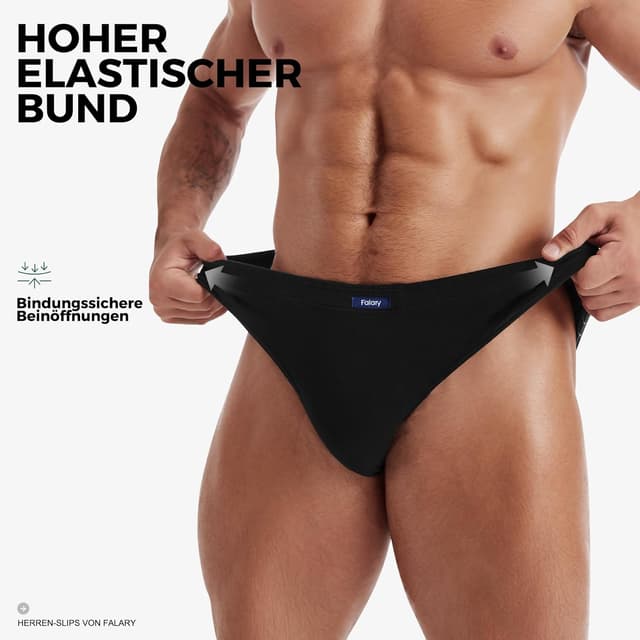 Detalle de FALARY Mens Briefs Multipack of 6 – Soft, breathable pure cotton underpants with no-itch labels