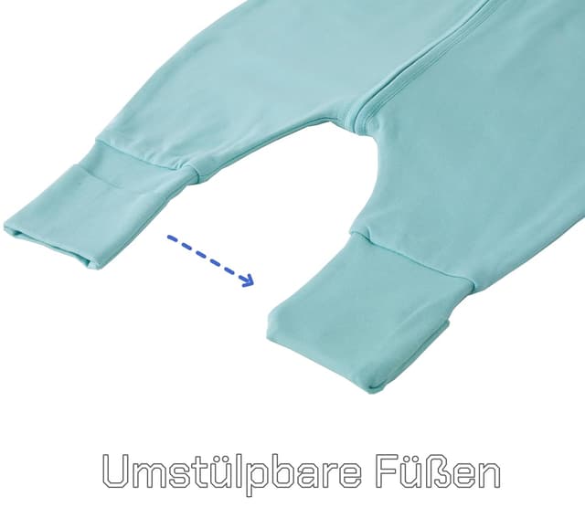 Detalle de Teechodina Baby Schlafsack mit Füßen (100% Baumwolle, 1,5 Tog) – ganzjährig, 90 cm