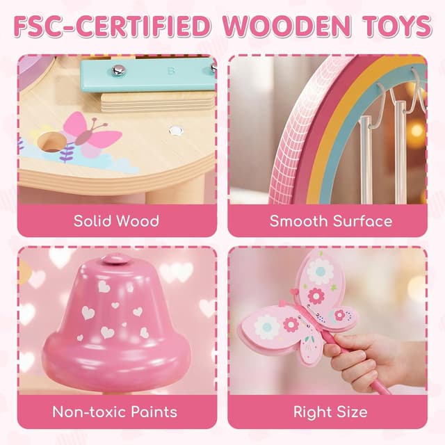 Detalle de Lehoo Castle Unicorn Kids Drum Kit with Wooden Xylophone & 2 Drums (Montessori-style play for 12M+)