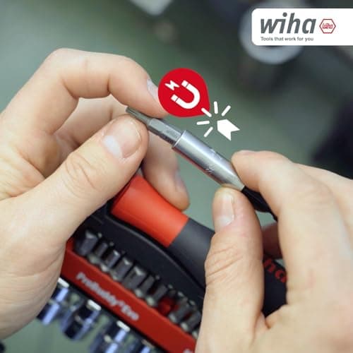 Detalle 2 de Wiha ProBuddy® Evo 40-tlg. Bit- & Steckschlüssel-Set 1/4" (46960) mit SoftFinish-Griff und Mini-Ratsche