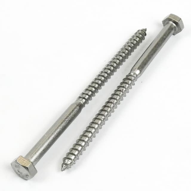 Detalle de DIN 571 Schlüsselschrauben Edelstahl A2 (M6x100 mm) – Sechskant-Holzschrauben, 25 Stück