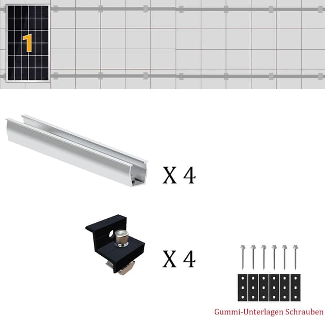 Detalle de Solarmodul Halterung für Flachdach & Trapezdach – Montage-Set mit verstellbarer Klemme (AL6005-T5) für 30–35 mm Module
