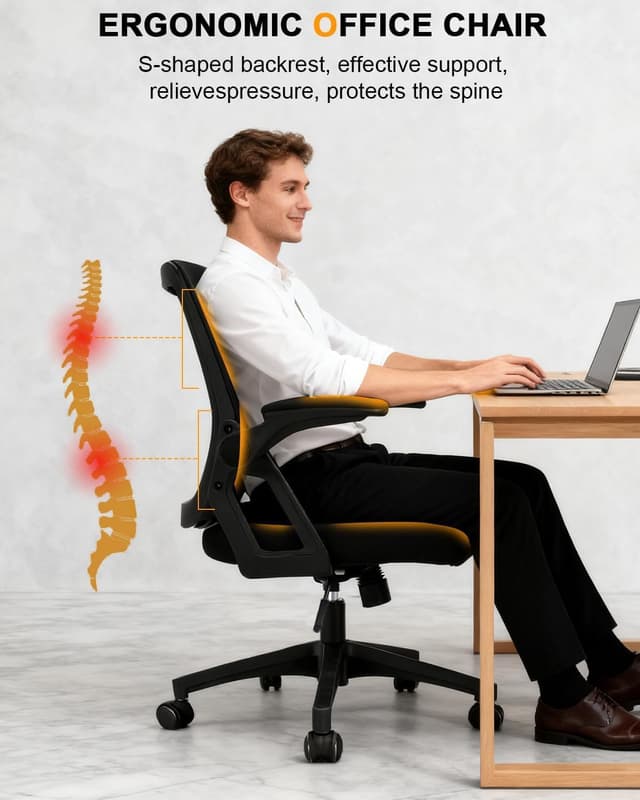 Detalle 2 de Durrafy Ergonomic Office Chair with 90° arms