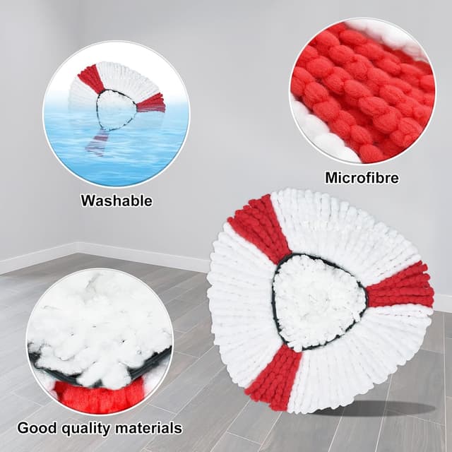 Detalle de DLAIMI spin mop replacement heads 4 pack