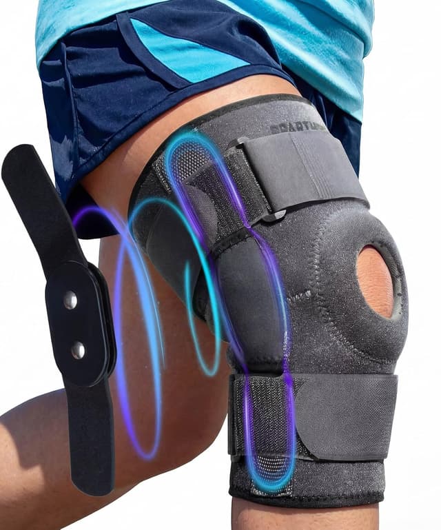Detalle de Sparthos Hinged Knee Brace with Dual Metal Side Stabilizers (Large, 15½–20″ Thigh)