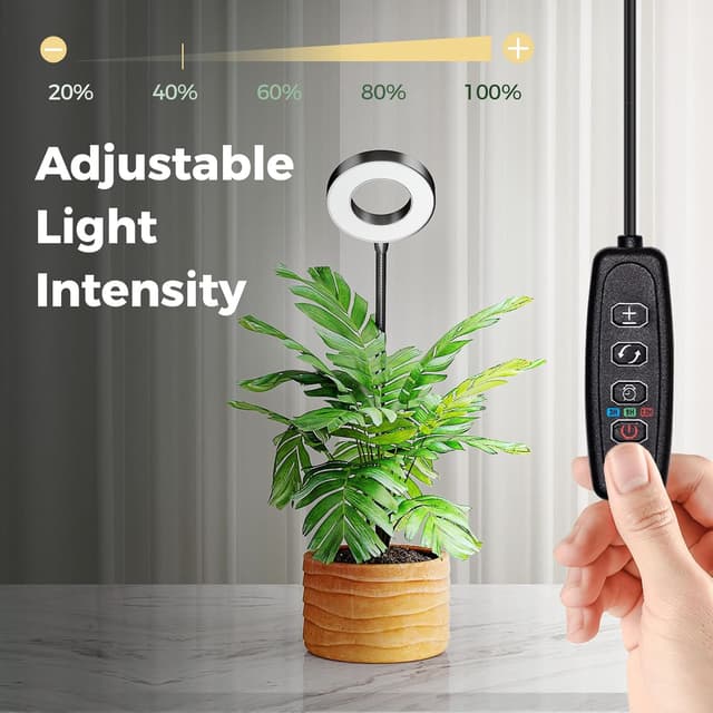 Detalle de Bamworld LED Grow Light con timer e intensità regolabile, luce a spettro completo per piante da interno