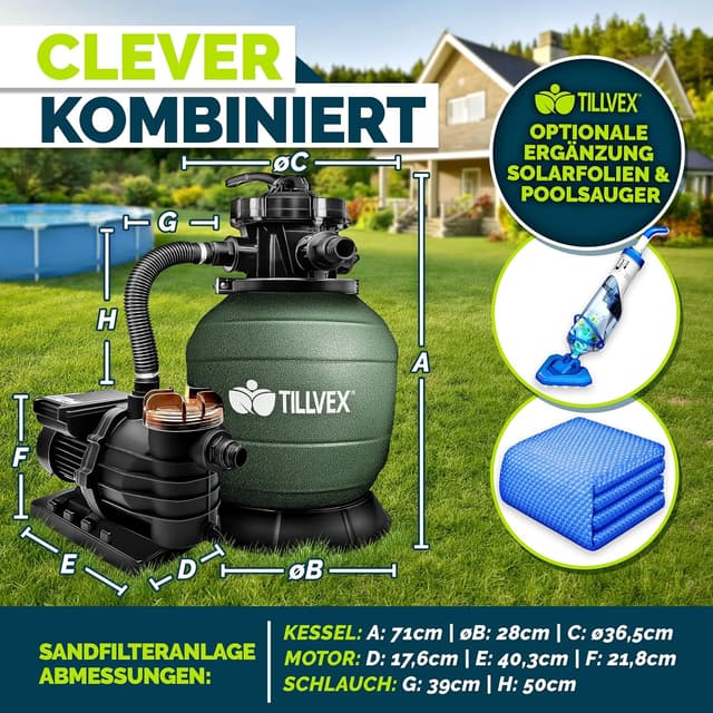 Thumbnail 1 de Tillvex Sandfilteranlage Pool 13.200 L/h