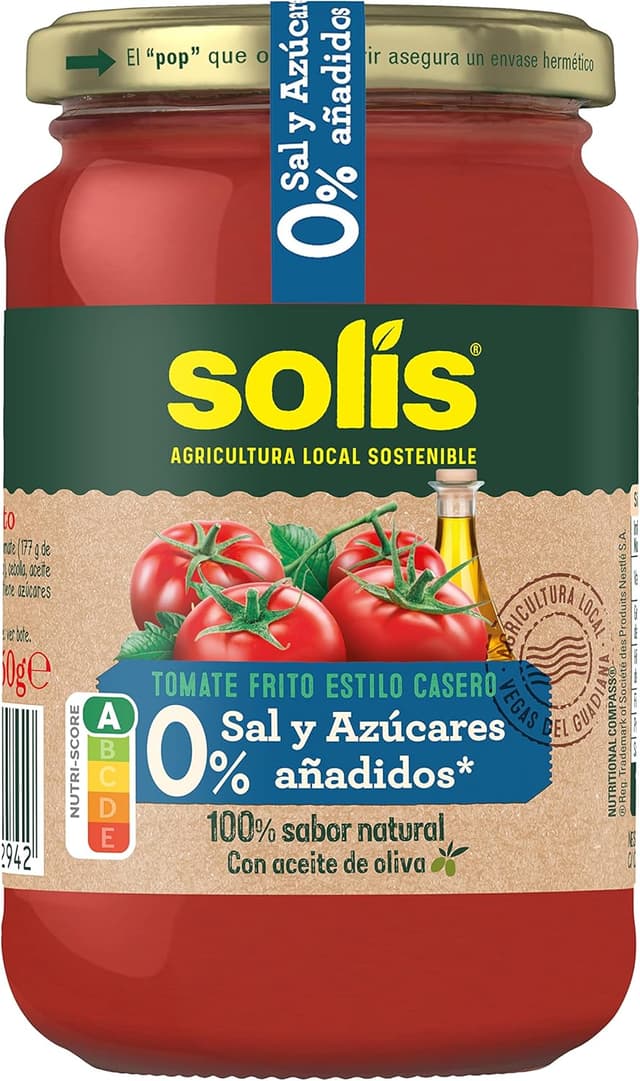 Thumbnail 1 de SOLIS Tomate Frito Estilo Casero 0% Sal y Azúcares Añadidos 🍅