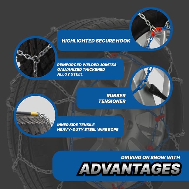 Thumbnail 2 de HILLCLYM HP1550 Snow Tire Chains Set of 2