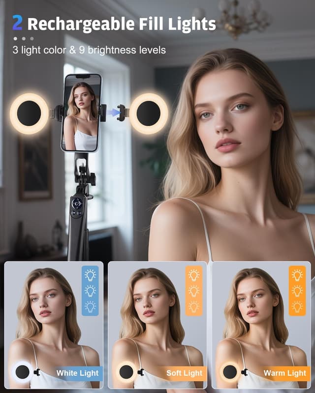 Detalle 2 de Avaspot 71" Phone Tripod with LED lights