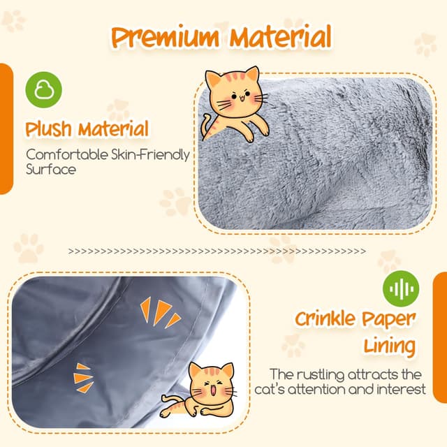 Thumbnail 3 de Nobleza Tunnel per gatti in peluche S con palla, L108ר25 cm 🐱