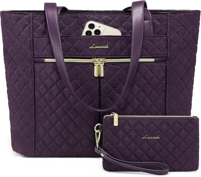 Detalle de LOVEVOOK Laptop Bag 15.6-inch Purple Tote 💼