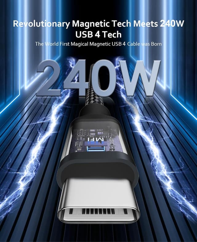 Detalle de Magtame USB 4 Cable 240W, 2.3ft