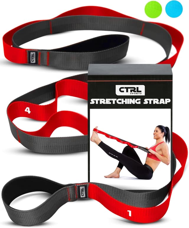 Detalle de Stretching Strap with Loops (Non-Elastic) for Yoga, Physical Therapy & Flexibility