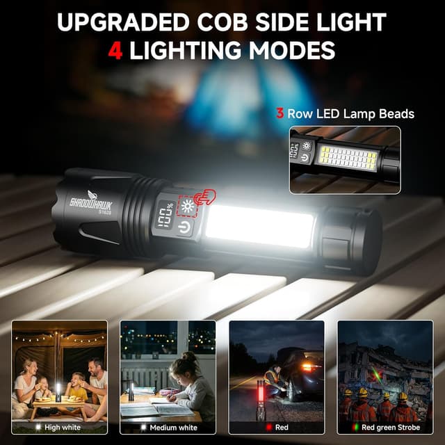 Detalle de Shadowhawk Rechargeable Torch LED 200m COB