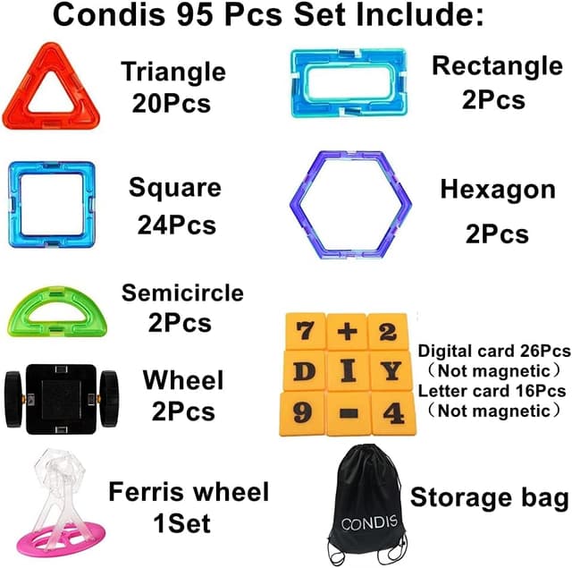 Thumbnail 5 de CONDIS Magnetische Bausteine 95 Teile – Kreatives Lernspielzeug