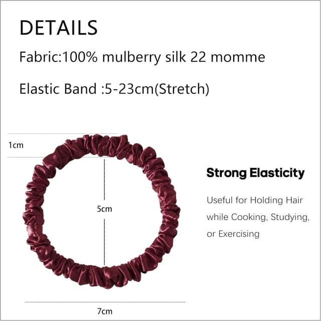 Detalle de Townssilk fascia capelli in seta 22 momme