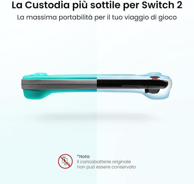 Detalle de t omtoc Custodia per Nintendo Switch 2 (2025) con 12 cartucce: borsa slim da viaggio e protezione antiurto