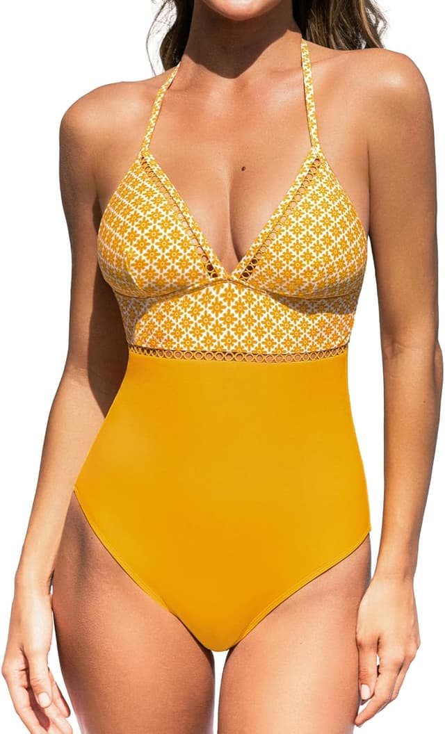 Thumbnail 6 de CUPSHE Costume da bagno intero donna all’uncinetto con scollo a V e spalline regolabili Self Tie Spaghetti