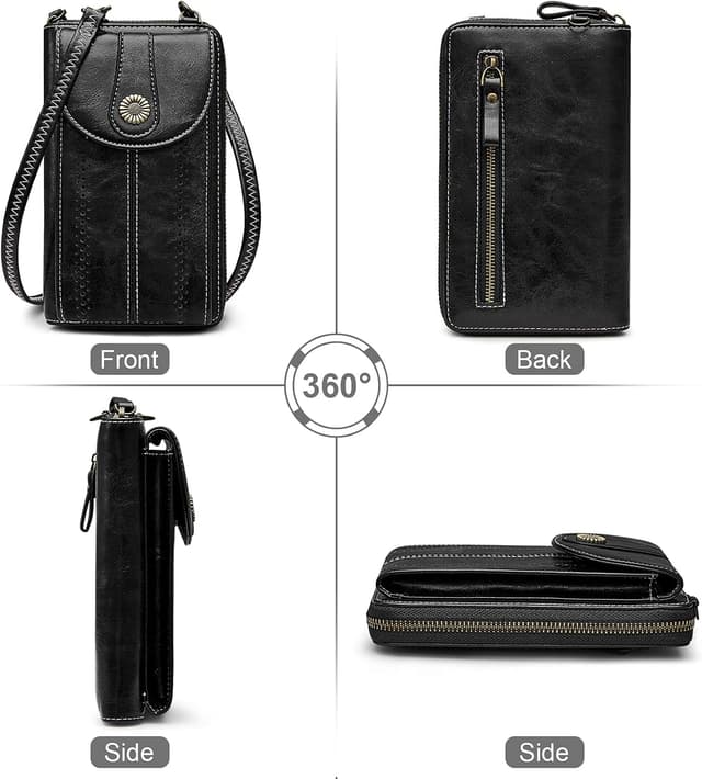 Thumbnail 6 de S-ZONE RFID Blocking 6.7 Inch Phone Purse Small Crossbody Bag – PU Leather Cellphone Wallet