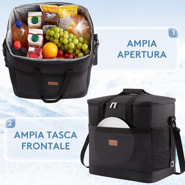 Detalle 2 de Lifewit Borsa Frigo 40L Lifewit, borsa termica morbida per pranzo e surgelati