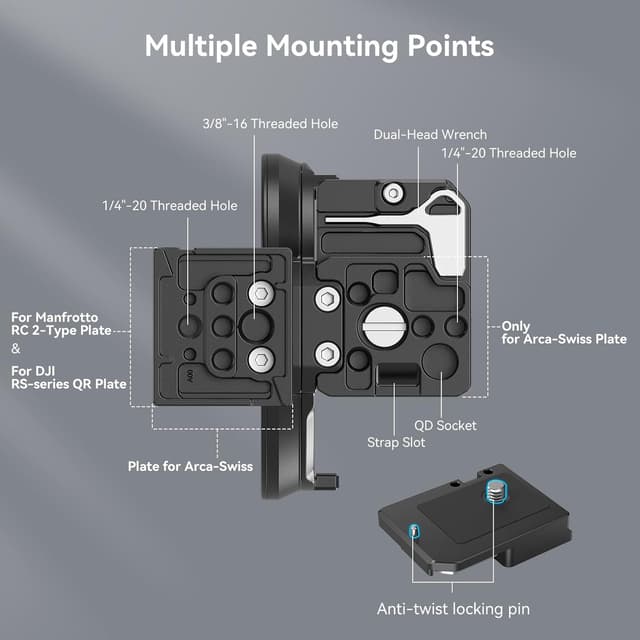 Detalle de SMALLRIG R6 Rotatable Collar Mount (90° drehbare Halterung) für Canon R5 / R6 / R6 Mark II