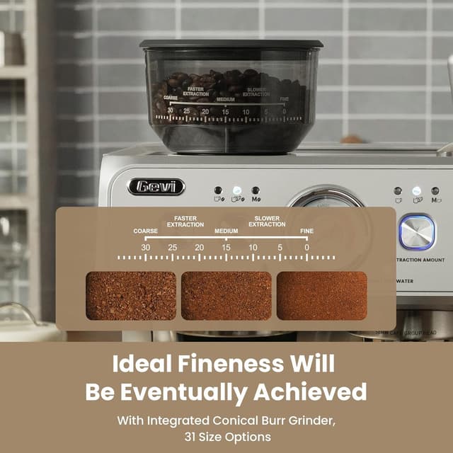 Thumbnail 2 de Gevi Dual Boiler Espresso Machine with Built-in Grinder 58mm