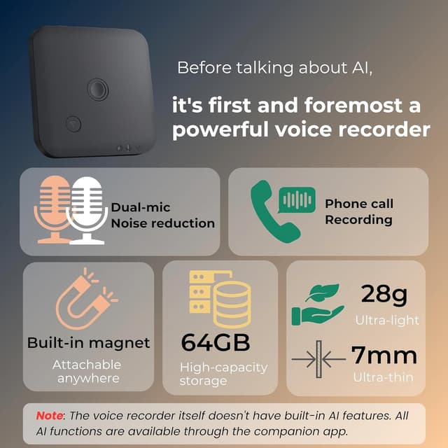 Thumbnail 2 de FoCase Note AI Voice Recorder 64GB