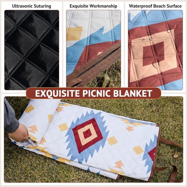 Detalle de LARUTAN waterproof picnic blanket 200x300cm