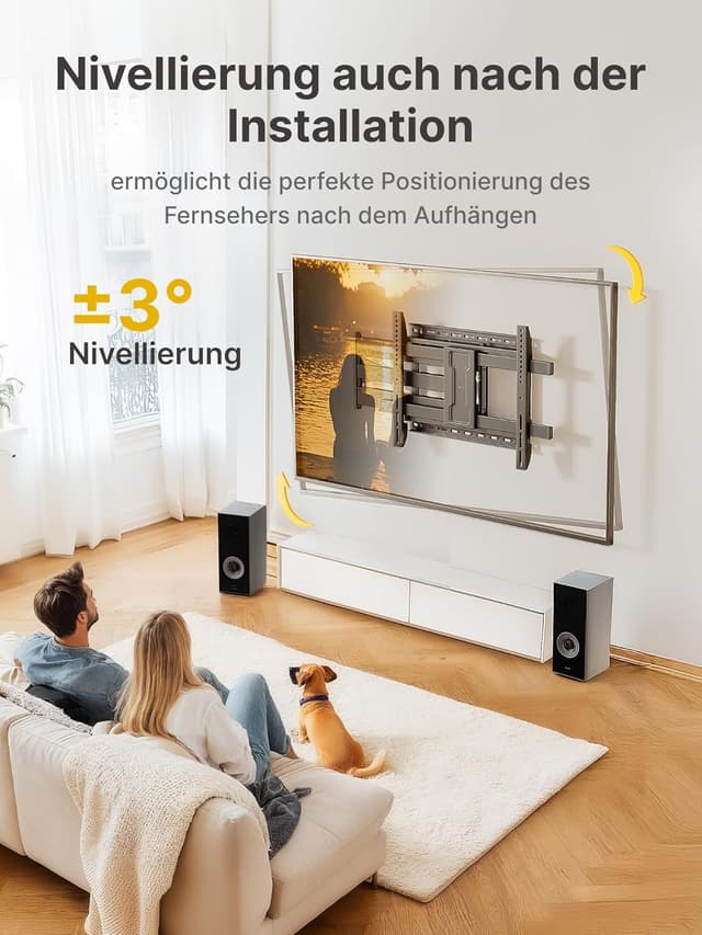 Detalle 2 de monTEK Langarm 1067 mm TV-Wandhalterung für 43–80 Zoll bis 50 kg (ausziehbar, schwenk- und neigbar, max. VESA 600×400)