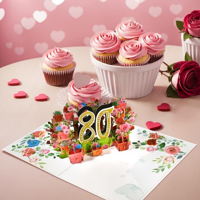 Thumbnail 4 de 3D Pop-Up Karte 80 mit Gartenmotiv