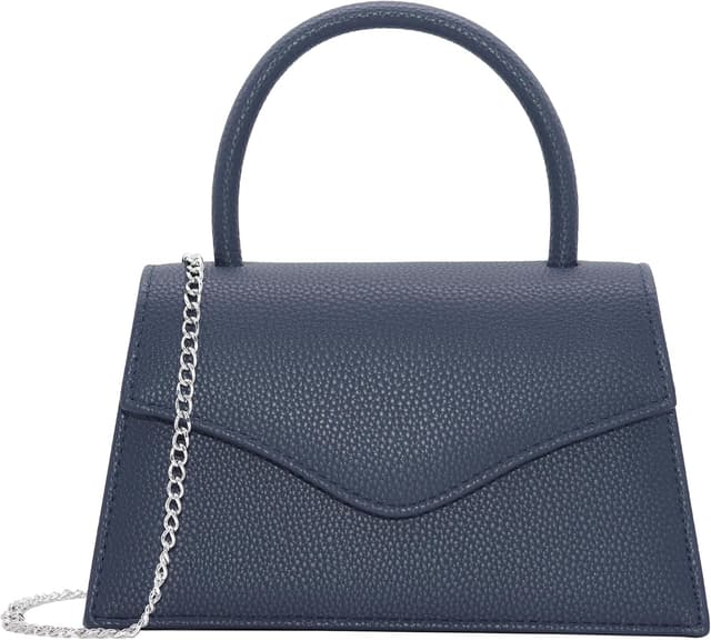 Thumbnail 6 de Milisente lichi-pattern faux patent leather clutch bag with top handle