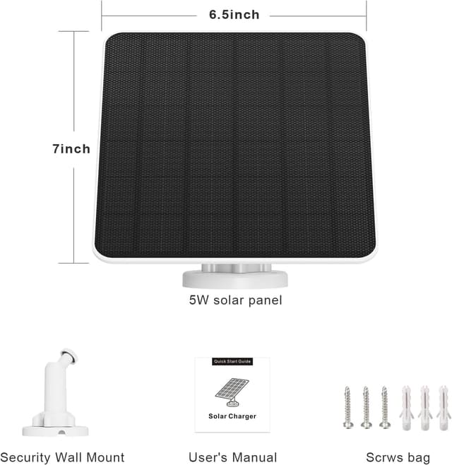 Thumbnail 6 de Solar Panel Charger for Ring Camera (5W) with 9.8 ft Cable, IP65 Waterproof