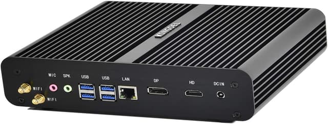 Detalle de KINGDEL NC860 Fanless Mini PC (i7-8550U, 16GB RAM, 512GB NVMe) for quiet 24/7 use