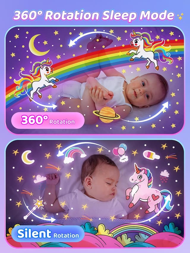 Thumbnail 6 de Carousel Night Light for Kids: Unicorn Star Projector With Remote, Timer, Music & Films (315 Color Modes)