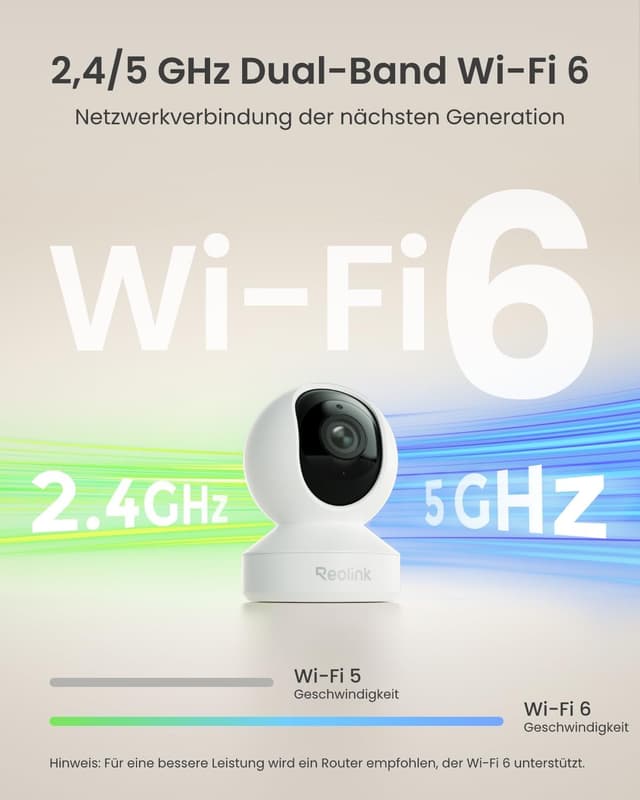 Detalle de Reolink E1 Zoom 4K PTZ WLAN-Überwachungskamera (Innen) mit 3x optischem Zoom & Auto-Tracking