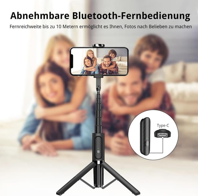 Detalle 2 de ATUMTEK Selfie-Stick Stativ 3-in-1 mit Bluetooth-Fernbedienung
