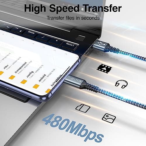 Detalle 2 de SIZUKA Cable USB-C 3Pack de 2 m con carga rápida 3.1A y sincronización hasta 480 Mbps
